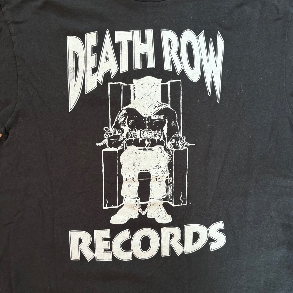 Death Row Records T Shirt Mens Large Black Cotton‎ Graphic Hip Hop Rap Tee L